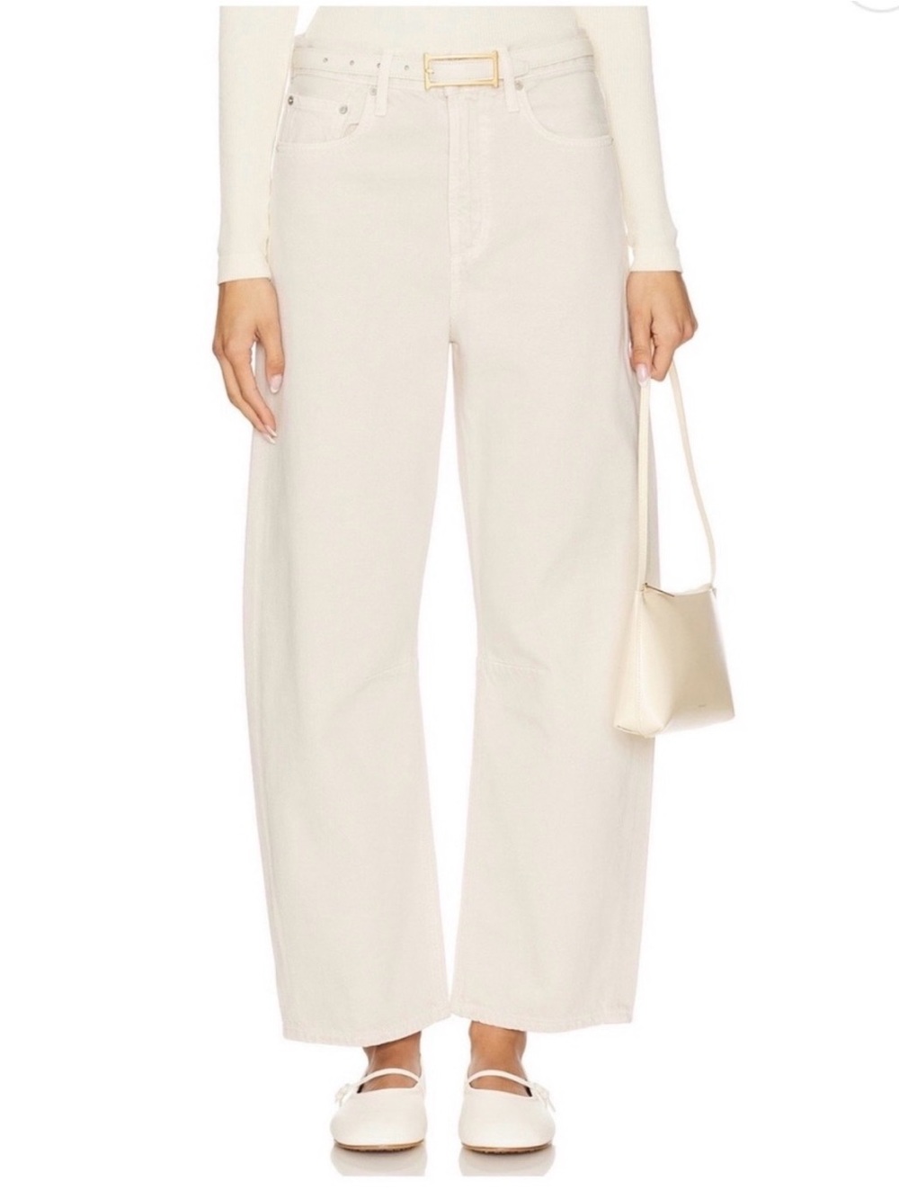 Citizens Of Humanity Miro Barrel Cream Wide-Leg Jeans